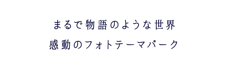 まるで物語のような世界 感動のフォトテーマパーク