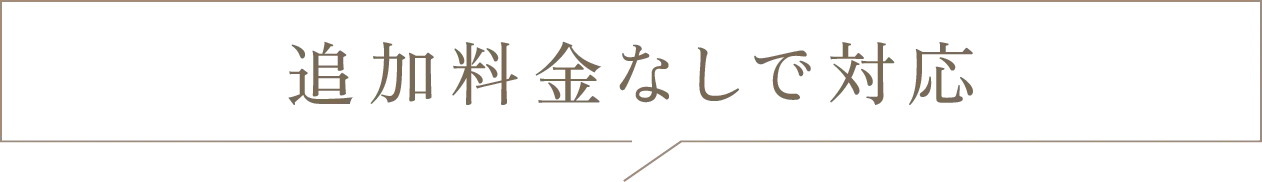 追加料金なしで対応