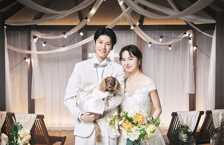 ペットと一緒に心温まるショット写真1"